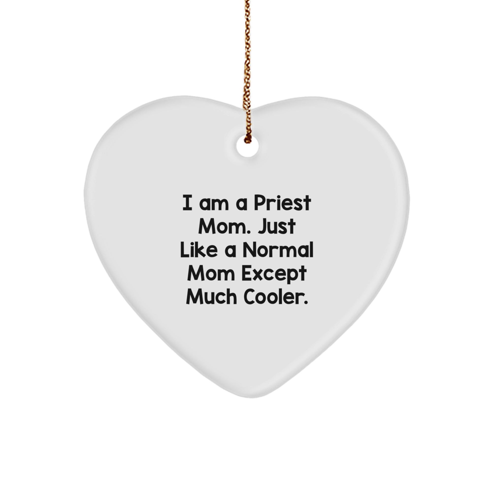 Funny Priest Heart Ornament Gifts for Priest Mom by Friends and Family - Christmas Unique Gifts from Men and Women - Image 1