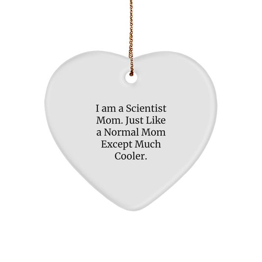 Funny Scientist Mom Christmas Unique Gifts: Heart Ornament for Scientist Women, Men, Friends, Family - Image 1