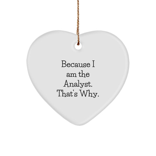 Funny Analyst Heart Ornament Gifts from Family for Christmas - Because I Am The Analyst. That's Why. - Image 1