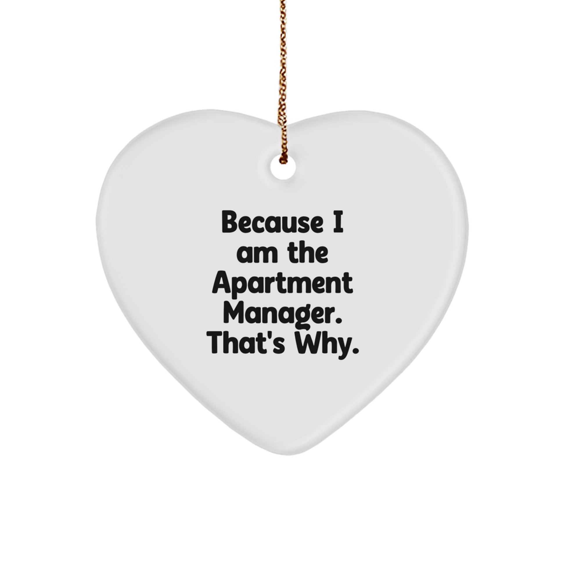 Funny Heart Ornament Gifts from Men to Apartment Manager Friends for Christmas Unique Decorations Because I Am The Apartment Manager That's Why - Image 1