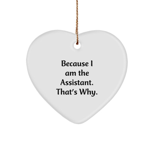 Funny Assistant Heart Ornament Gifts from Men to Assistant at Christmas Unique Gifts - Image 1