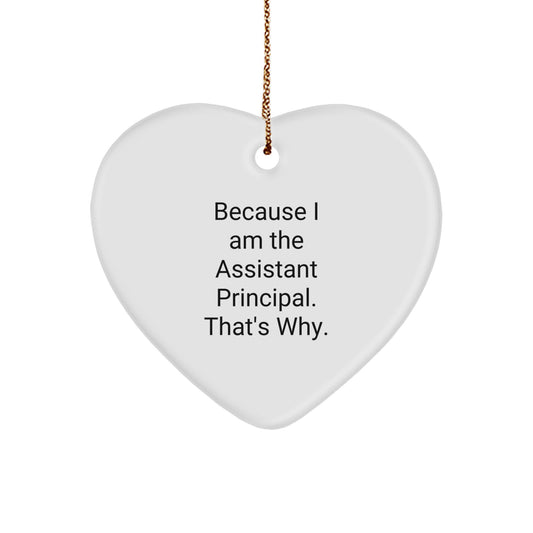 Funny Heart Ornament for Assistant Principals Gifts from Friends or Family - Christmas Unique Heart Shaped Decorations - Image 1