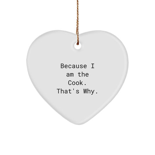 Funny Cook Heart Ornament Gifts from Men to Women Friends Christmas Unique - Image 1