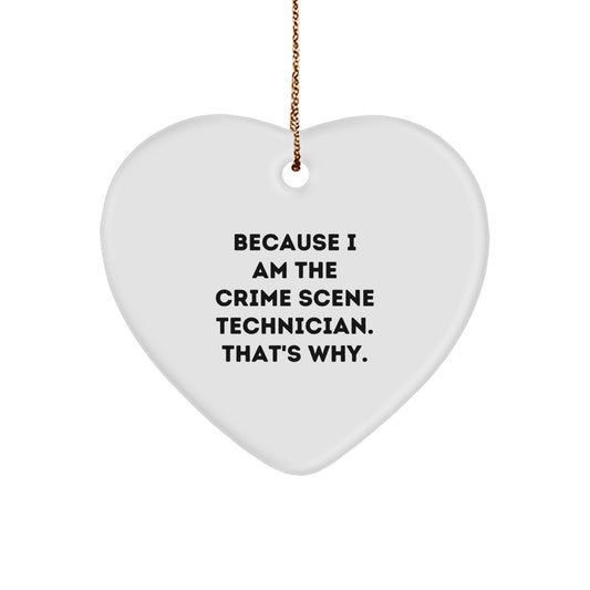 Funny Crime Scene Technician Heart Ornament Gifts from Men to Friends, Crime Scene Technician Unique Gifts for Christmas Unique Gifts - Image 1
