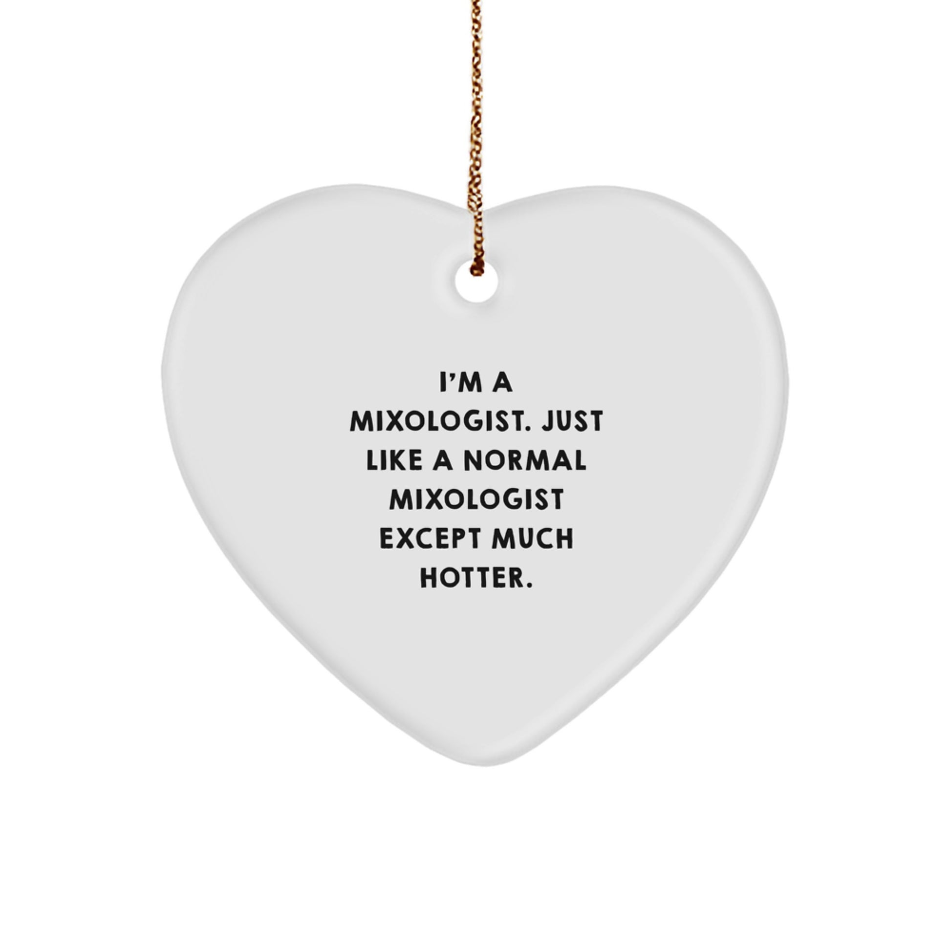 Funny Mixologist Gifts from Men for Women, Funny Heart Ornament for Mixologist, Christmas Unique Gifts for Him or Her - Image 1
