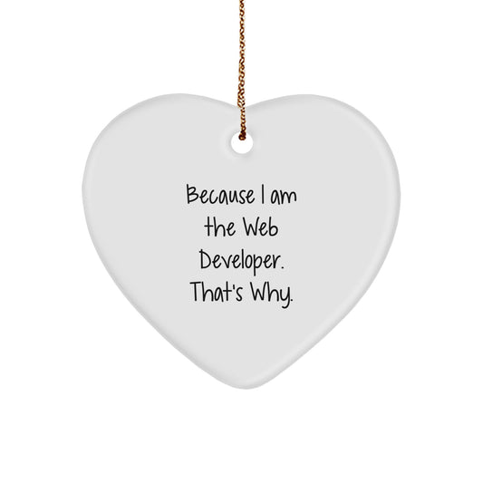 Funny Web Developer Heart Ornament Gifts from Family, Web Developer Unique Christmas Unique Gifts for Web Developer Men - Image 1