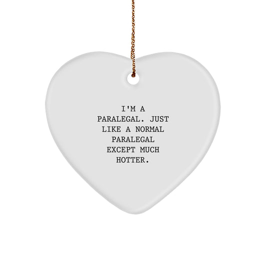 Funny Paralegal Gifts from Friends for Paralegal Heart Ornament White Heart Shaped Christmas Unique Gifts - Image 1