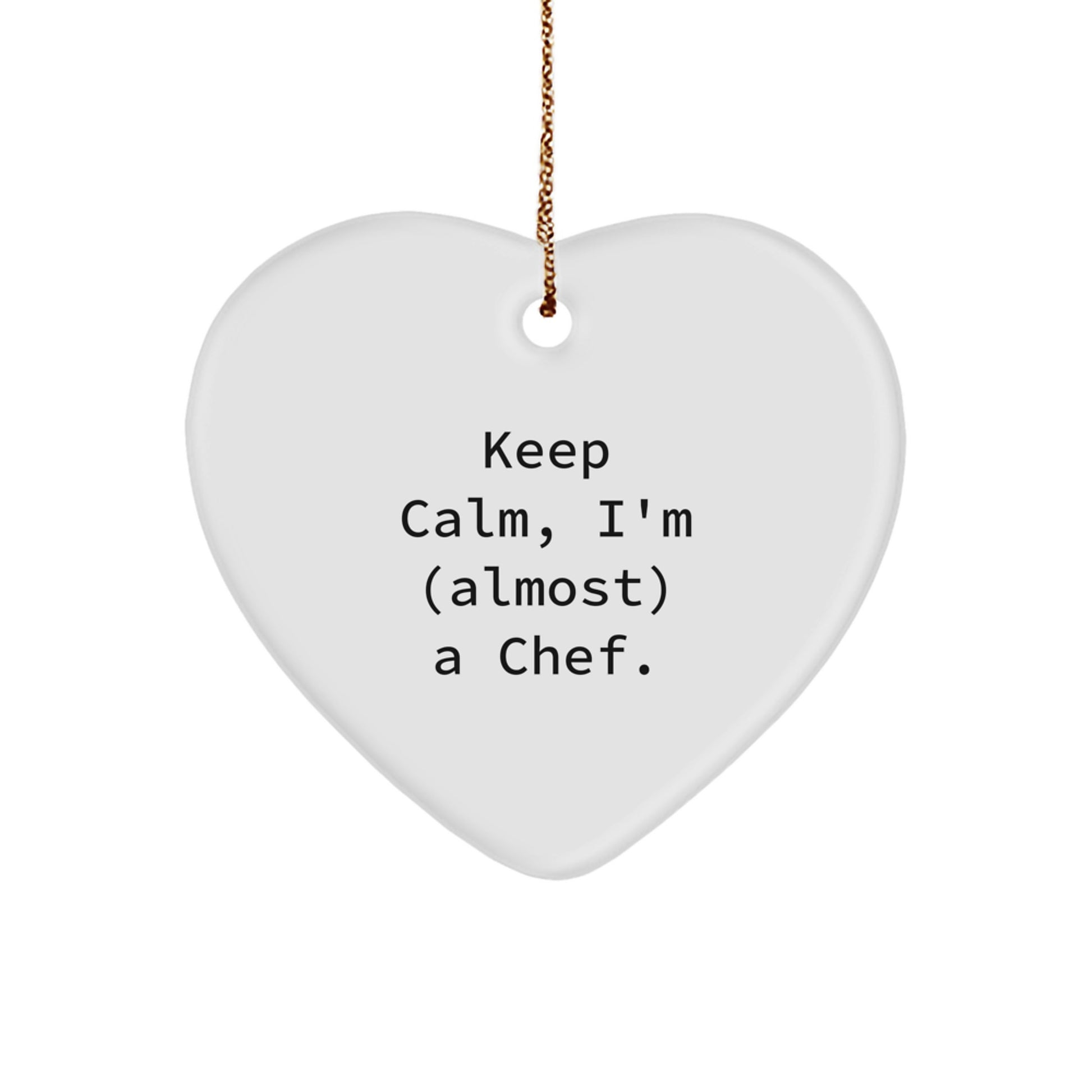 Funny Chef Heart Ornament for Christmas Unique Gifts from Friends to Men, Cute Heart Shaped Keepsake with Inspirational Quote for Chefs, Unique Christmas Unique Gifts for Family - Image 1