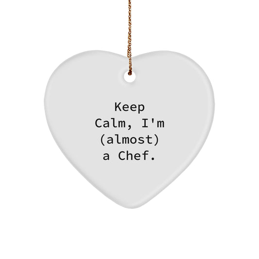 Funny Chef Heart Ornament for Christmas Unique Gifts from Friends to Men, Cute Heart Shaped Keepsake with Inspirational Quote for Chefs, Unique Christmas Unique Gifts for Family - Image 1