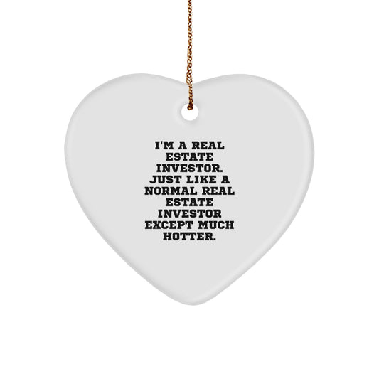 Funny Gifts for Real Estate Investor Friends and Family - Christmas Unique Heart Ornament from Men and Women - Image 1