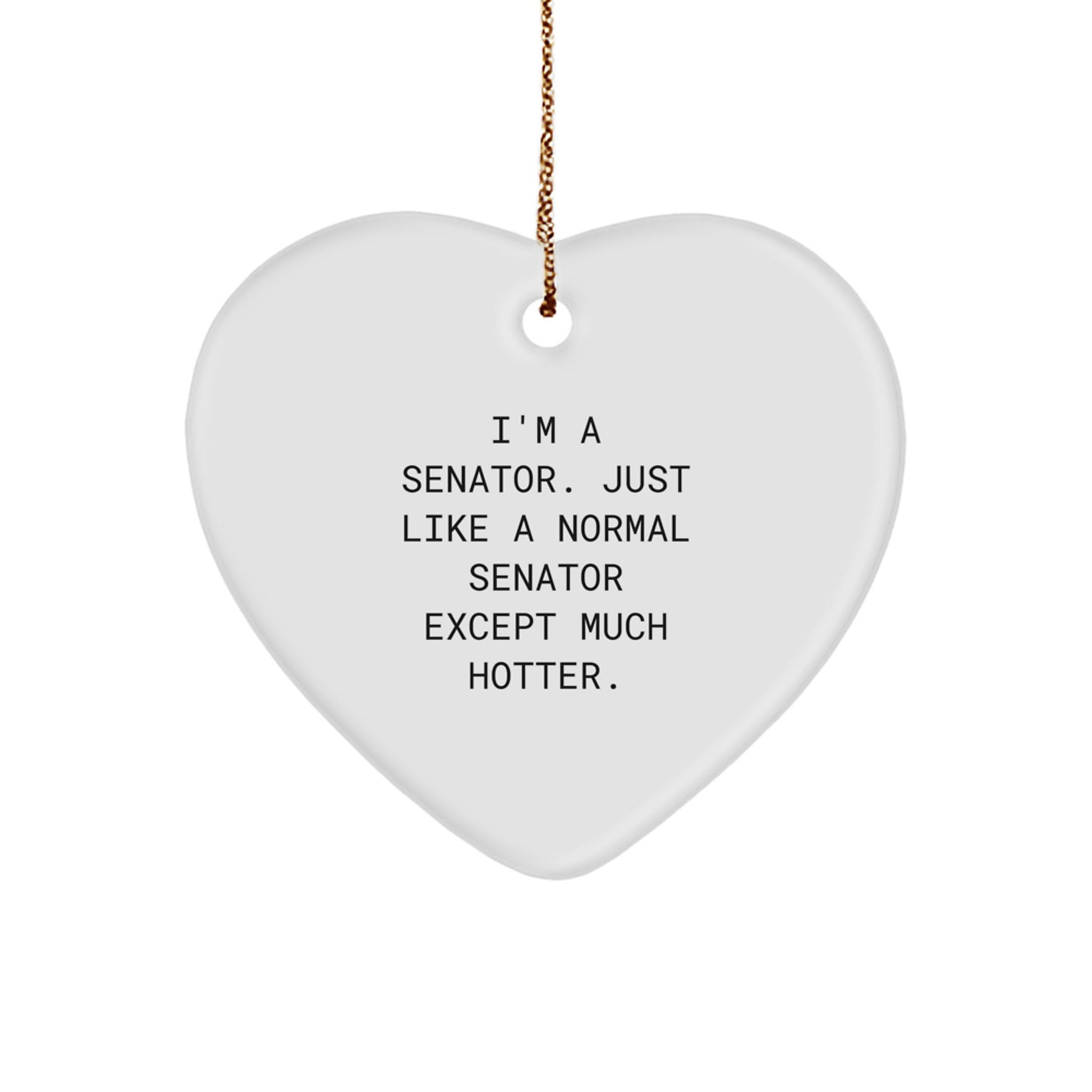 Funny Senator Gifts for Men Christmas Unique Heart Ornaments I'm A Senator Just Like A Normal Senator Except Much Hotter Gifts from Friends - Image 1