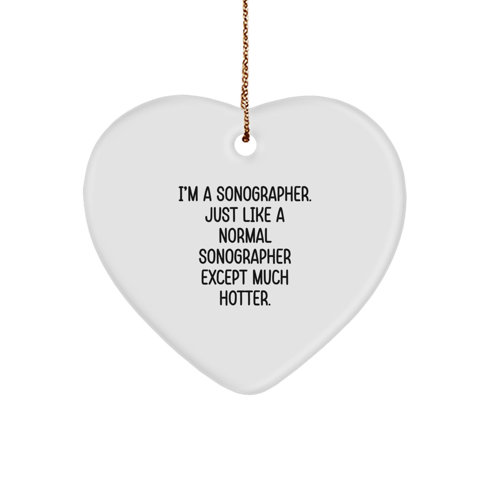 Funny Sonographer Gifts for Men Women Friends Christmas Heart Ornament from Coworkers - Image 1