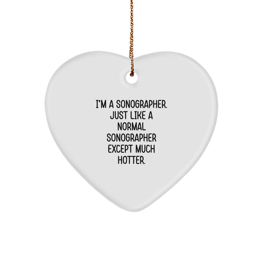 Funny Sonographer Gifts for Men Women Friends Christmas Heart Ornament from Coworkers - Image 1