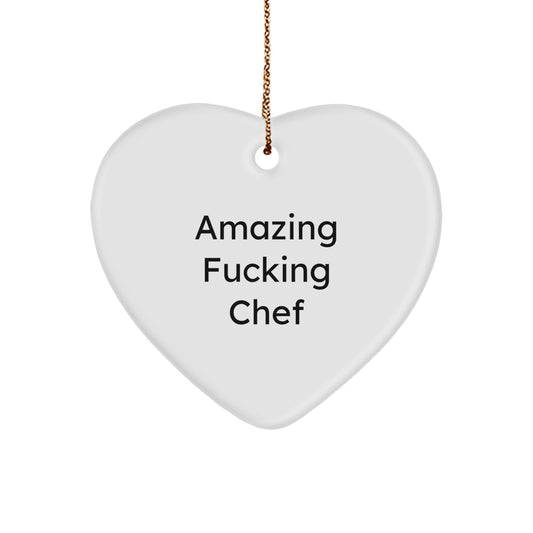 Funny Chef Heart Ornament Gifts from Friends for Men Christmas Unique Presents - Image 1