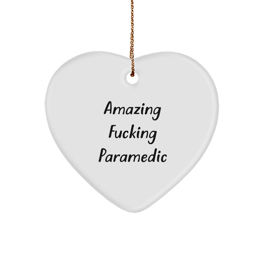 Funny Rescue Worker Gifts from Men for Rescue Worker Heart Ornament Christmas Unique Presents - Image 1