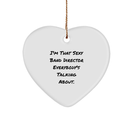 Funny Gift for Band Director - Heart Ornament for Christmas Unique Gifts from Friends - Image 1