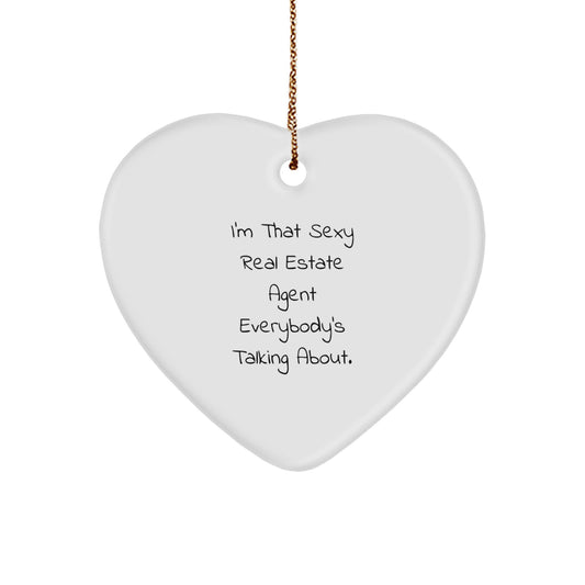 Sexy Real Estate Agent Gifts, Funny Heart Ornament for Real Estate Agent, Gifts from Men Friends to Real Estate Agent Women Coworkers Family - Image 1