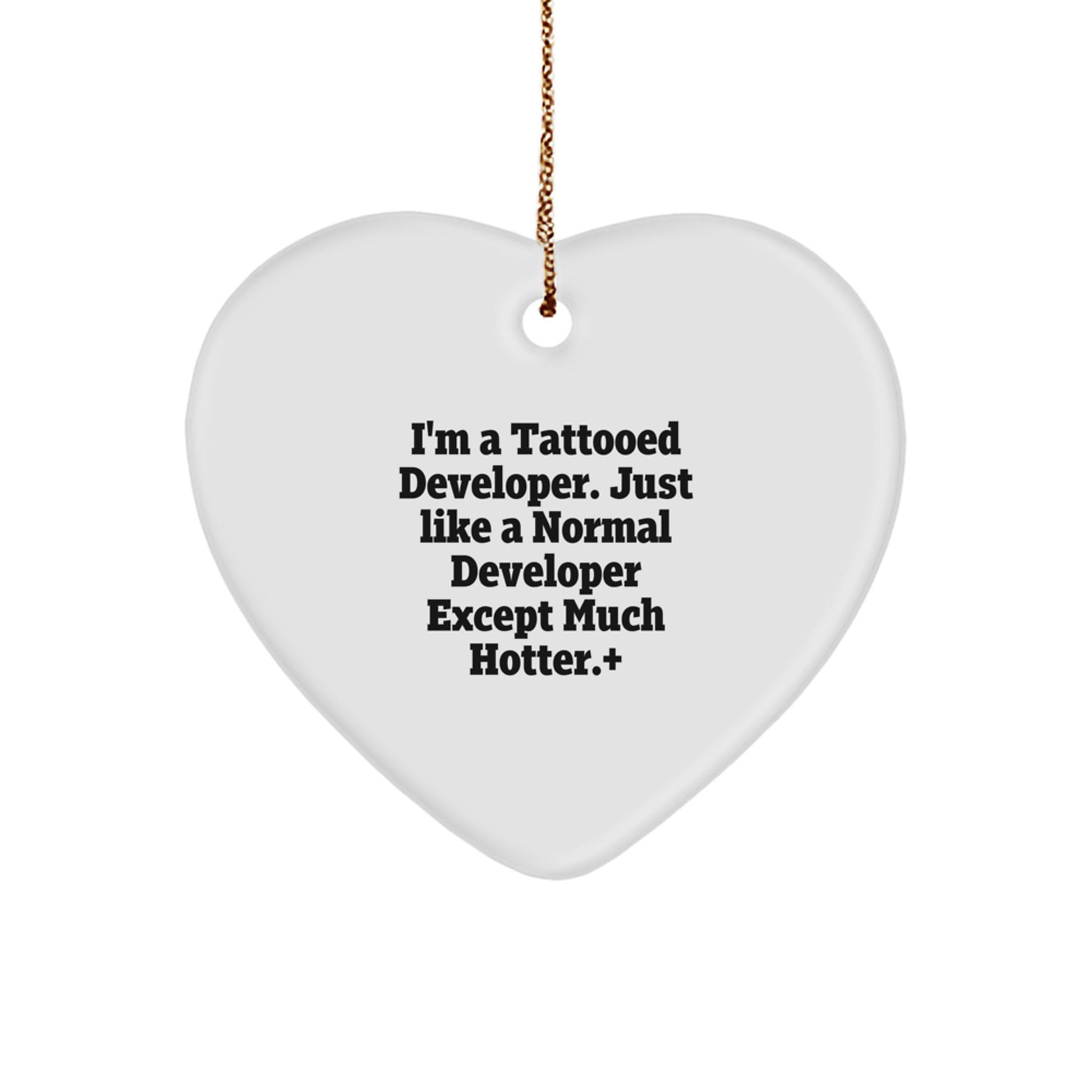 Funny Developer Gifts, Unique Heart Ornament for Men, Funny Christmas Unique Gifts from Friends to Developer, Heart Shaped Developer Ornament - Image 1