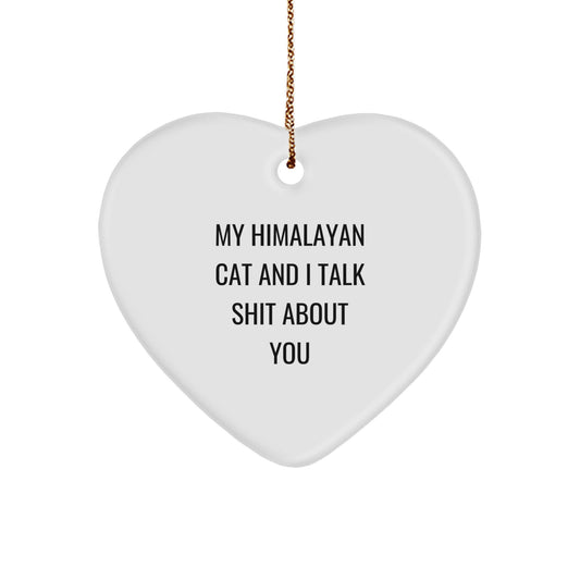 Himalayan Cat Heart Ornament Funny Gift from Friends or Family for Christmas Unique - Image 1