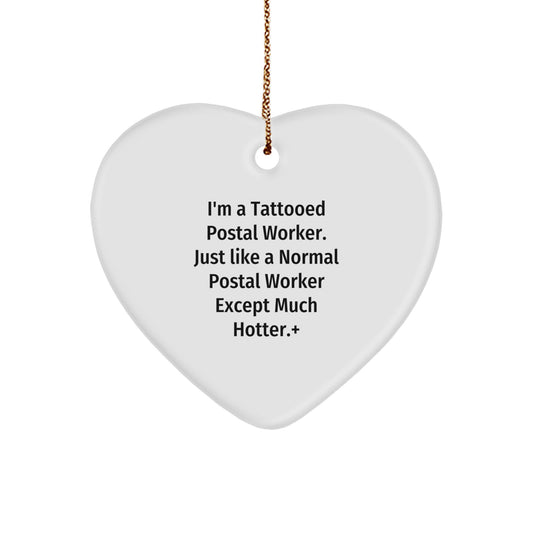 Funny Postal Worker Heart Ornament Gifts from Men, Women, Coworkers, Family - Christmas Unique Gifts for Postal Worker, Friends, Coworkers, Family - Image 1