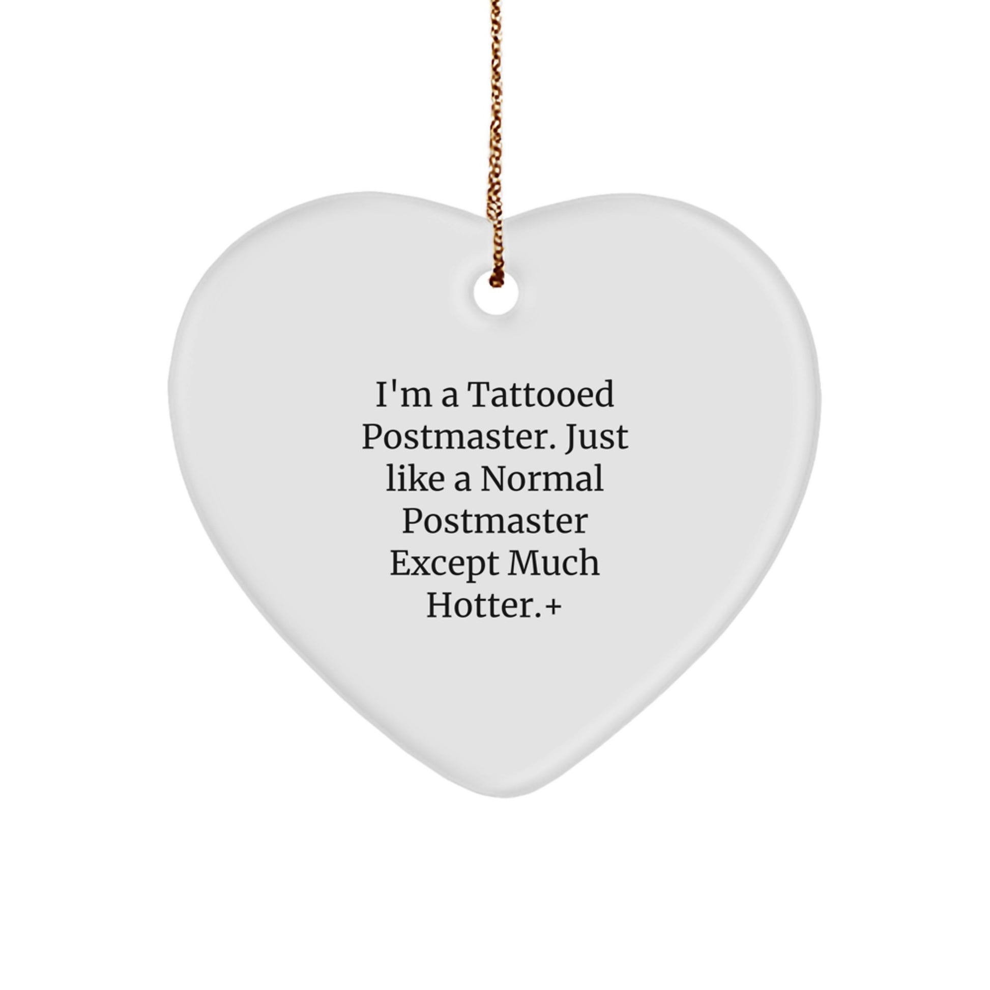 Funny Postmaster Heart Ornament Gifts from Men to Postmaster Friends - Image 1