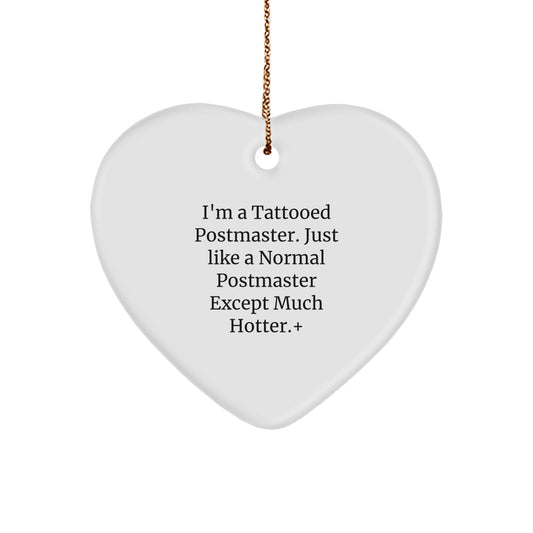 Funny Postmaster Heart Ornament Gifts from Men to Postmaster Friends - Image 1