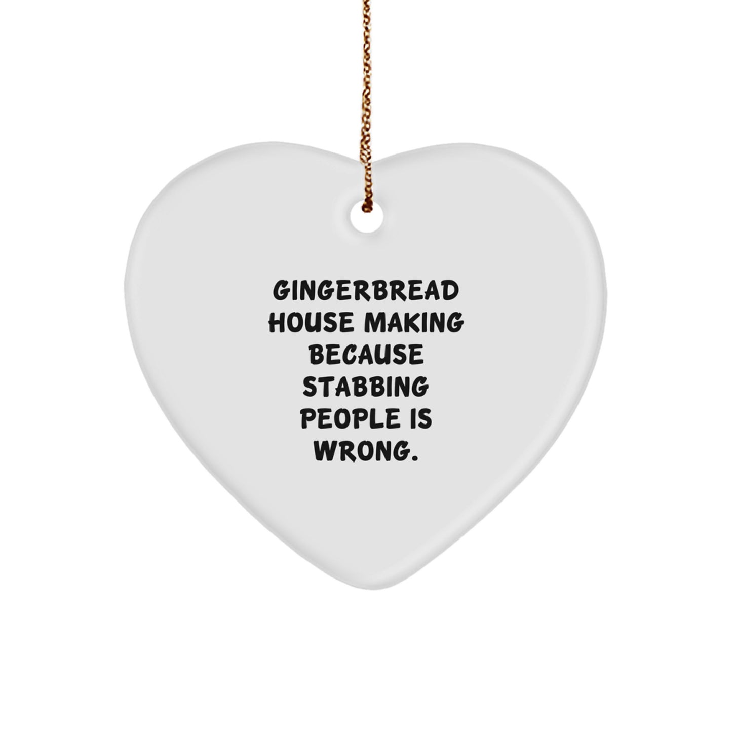 Funny Gingerbread House Making Gifts for Gingerbread House Lovers from Men and Women, Heart Ornament for Christmas Unique Gifts - Image 1