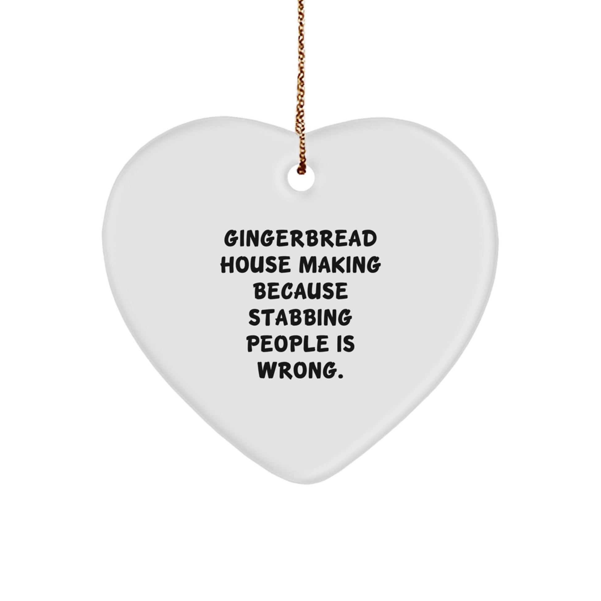 Funny Gingerbread House Making Gifts for Gingerbread House Lovers from Men and Women, Heart Ornament for Christmas Unique Gifts - Image 1