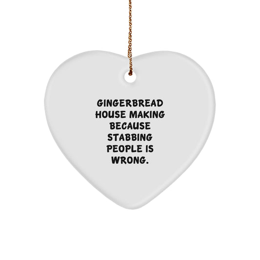 Funny Gingerbread House Making Gifts for Gingerbread House Lovers from Men and Women, Heart Ornament for Christmas Unique Gifts - Image 1