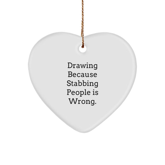 Funny Drawing Heart Ornament Gifts from Friends or Family for Men or Women on Christmas Unique Gifts - Image 1