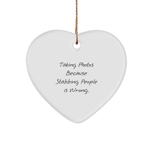 Funny Taking Photos Heart Ornament Gifts from Friends or Family Members for Christmas Unique Presents - Image 1