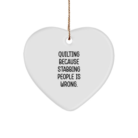 Funny Quilting Heart Ornament Gifts for Women from Friends and Family, Quilting Gifts for Quilting Lovers, Christmas Unique Ornaments - Image 1