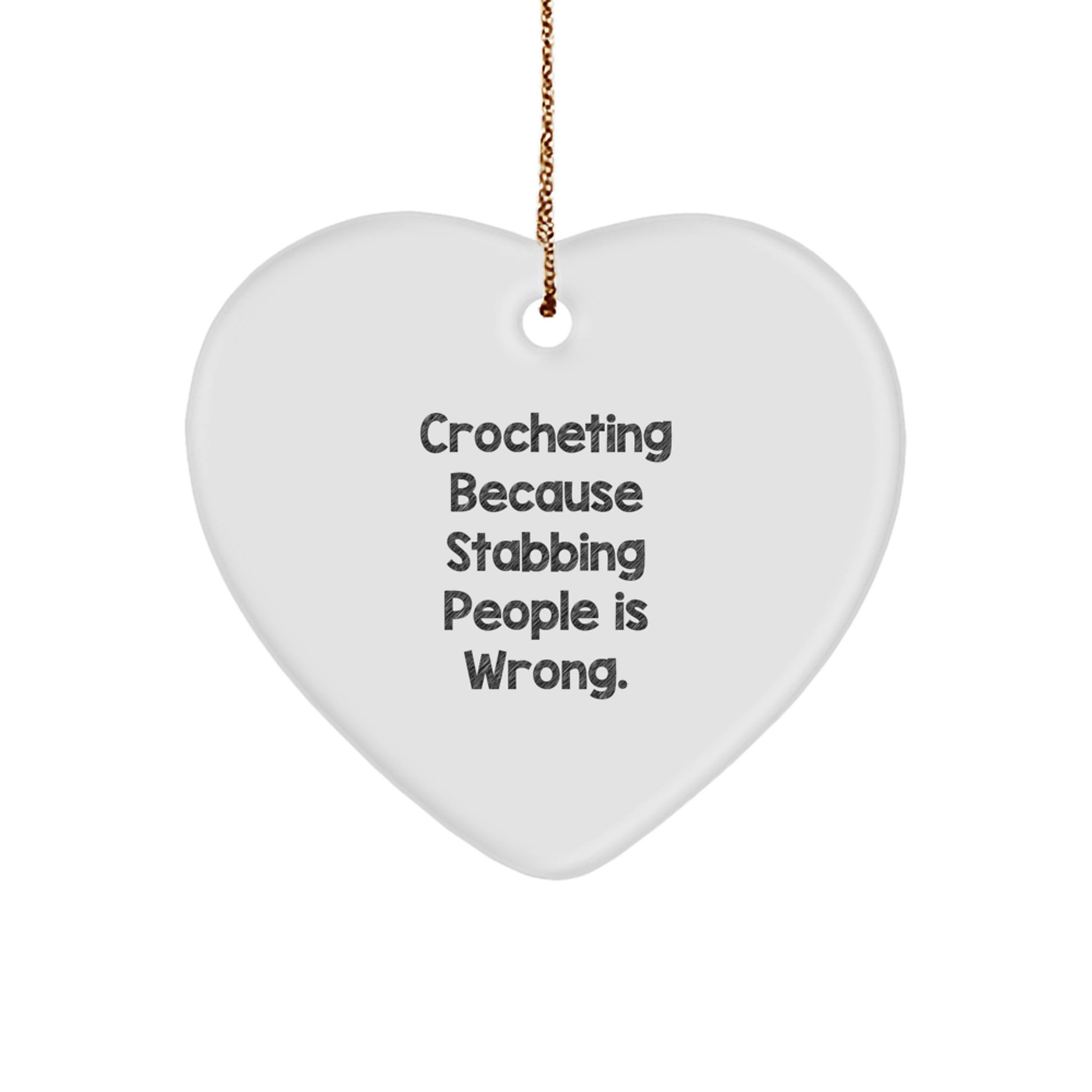 Crocheting Gifts from Friends and Family, Funny Heart Ornament for Crocheting Enthusiasts, Christmas Unique Heart Shaped Decoration - Image 1