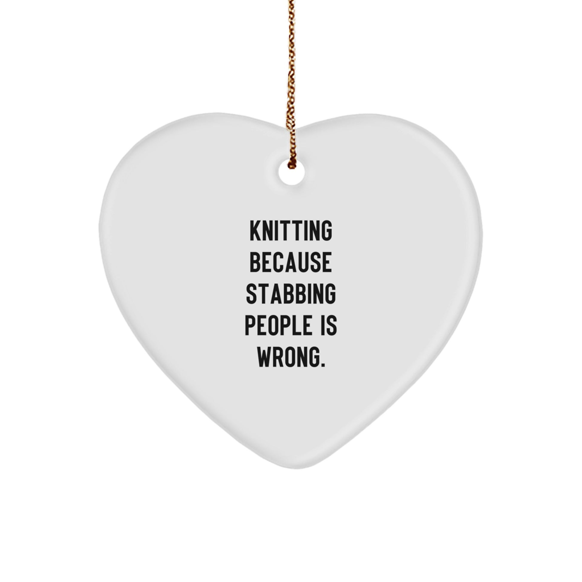 Heartfelt Knitting Gifts from Men to Women, Funny Knitting Lover Ornament, Christmas Unique Decorations for Knitting Enthusiasts, - Image 1