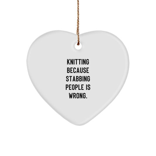 Heartfelt Knitting Gifts from Men to Women, Funny Knitting Lover Ornament, Christmas Unique Decorations for Knitting Enthusiasts, - Image 1