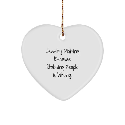 Funny Jewelry Making Heart Ornament Gifts from Family, Friends, or Coworkers for Jewelry Making Enthusiasts, Men, or Women - Christmas Unique Gifts - Image 1