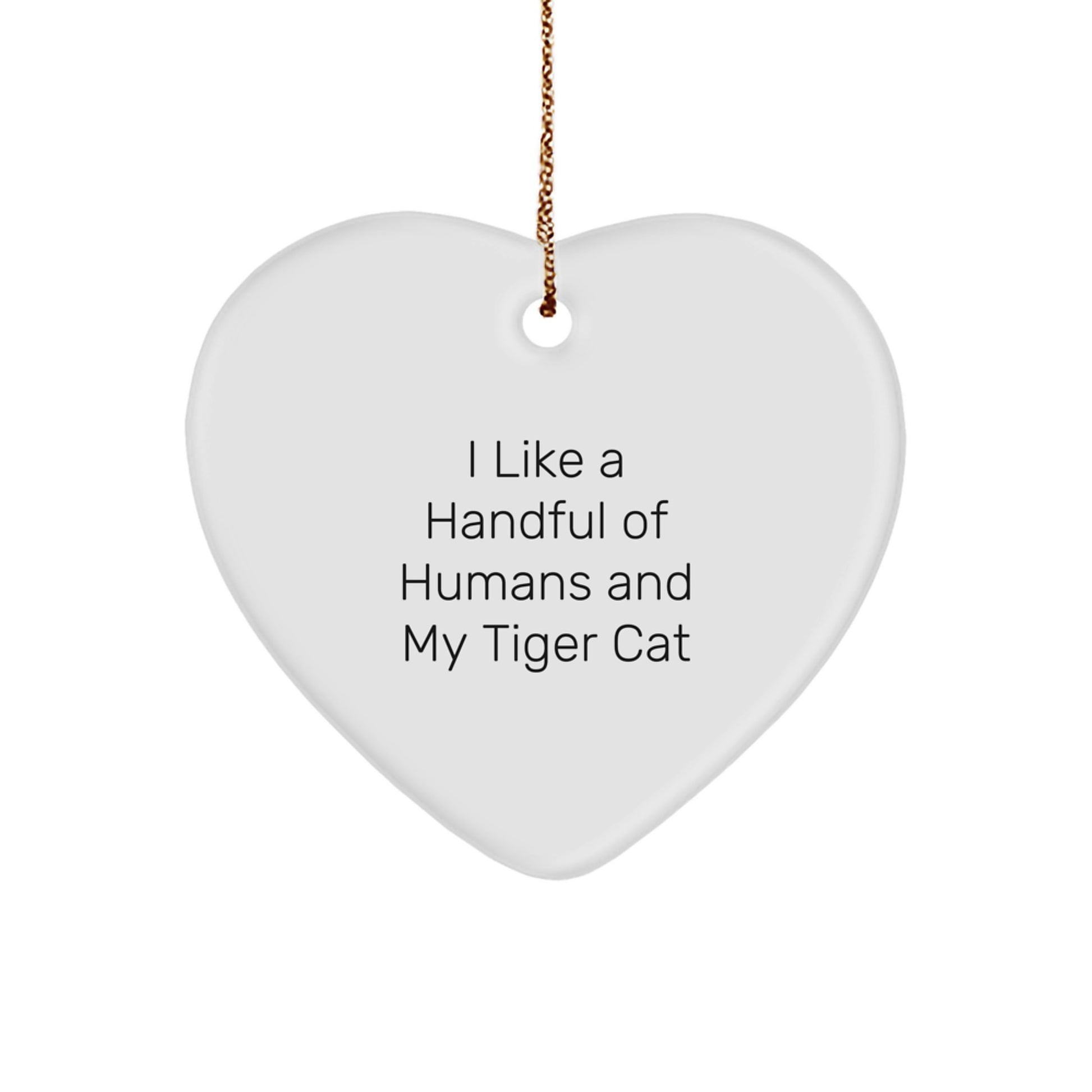 Funny Tiger Cat Lover Heart Ornament Gifts from Men Women Friends Coworkers Family - Image 1