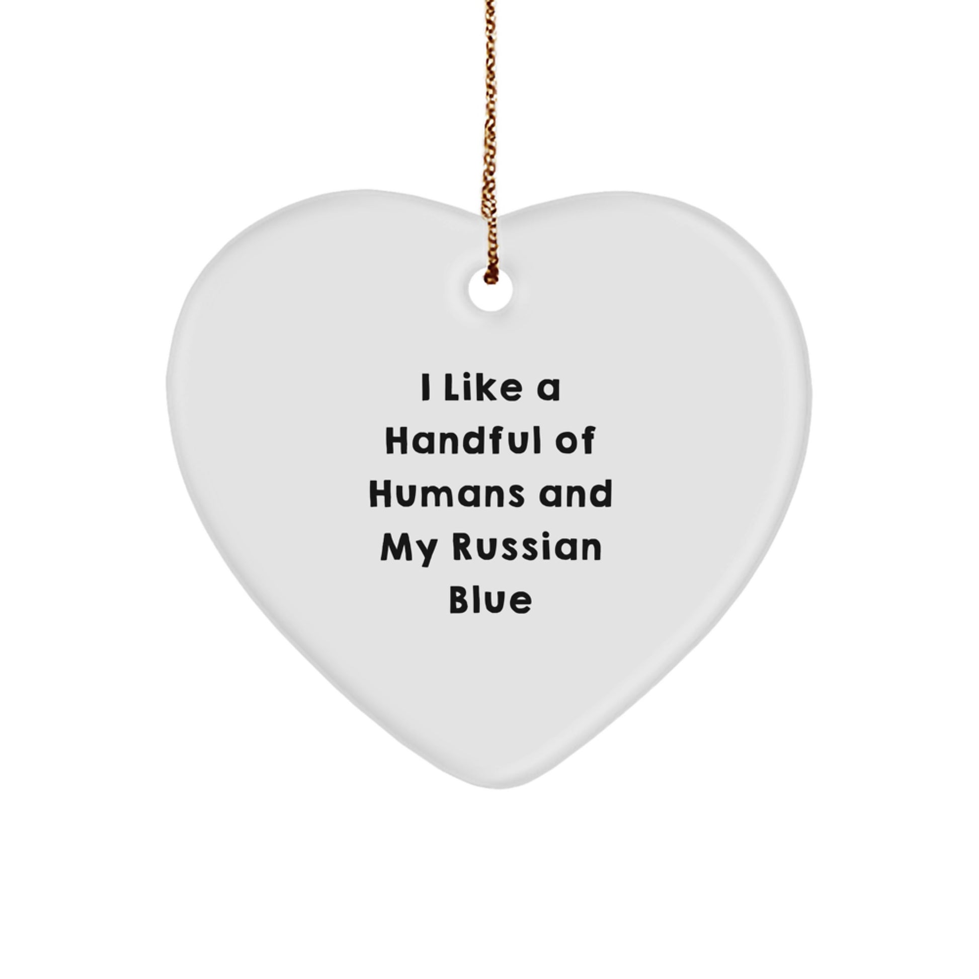 Russian Blue Cat Lover Gifts from Friends, Heart Ornament, Funny Quote for Christmas Unique Gifts - Image 1
