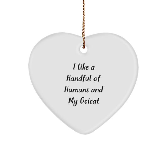Ocicat Lover Gifts from Men to Friends, Christmas Unique Heart Ornaments for Ocicat Owners - Funny Quote - Image 1
