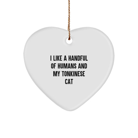Funny Tonkinese Cat Gifts for Family, Tonkinese Cat Heart Ornament from Men to Women for Christmas Unique Gifts - Image 1