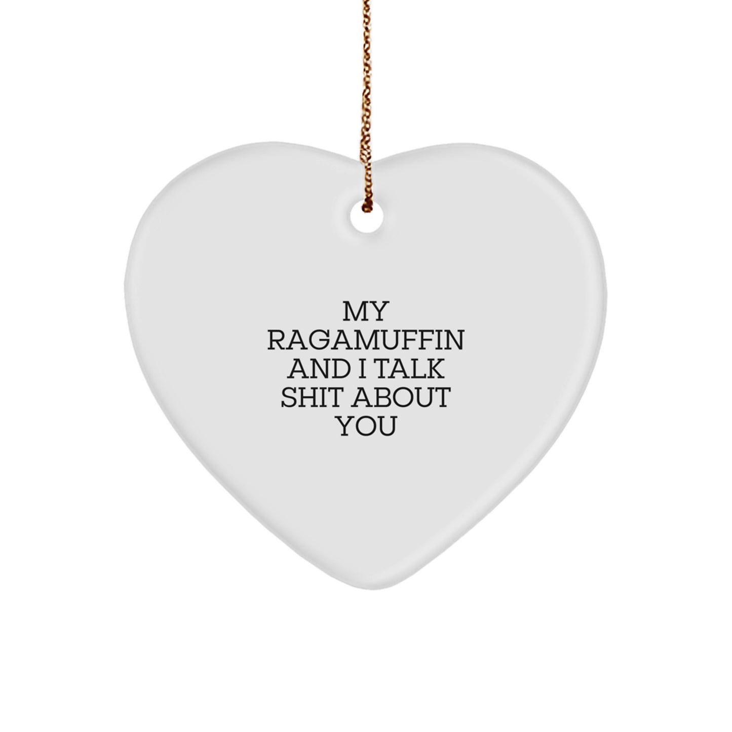Funny Ragamuffin Cat Heart Ornament Gifts for Men or Women from Friends or Family - Image 1