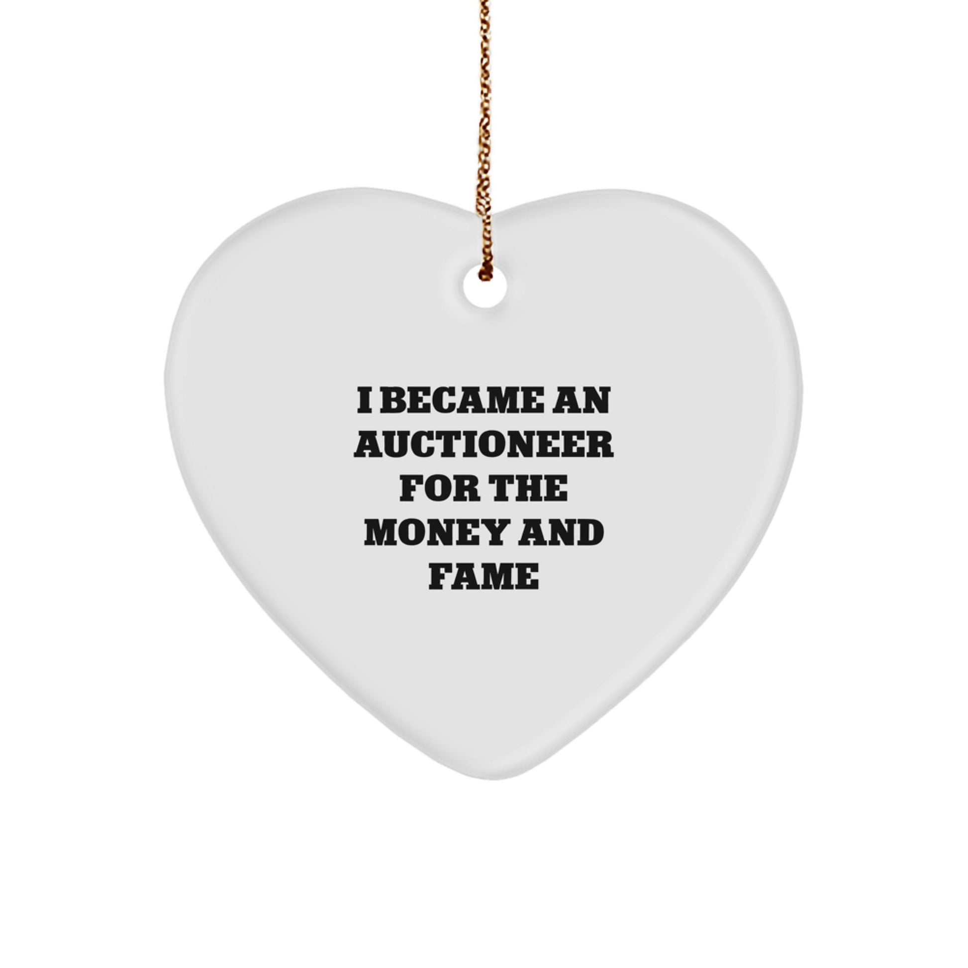 Funny Gift for Auctioneer, Heart Shaped Ornament from Family, Unique Christmas Decor - Image 1