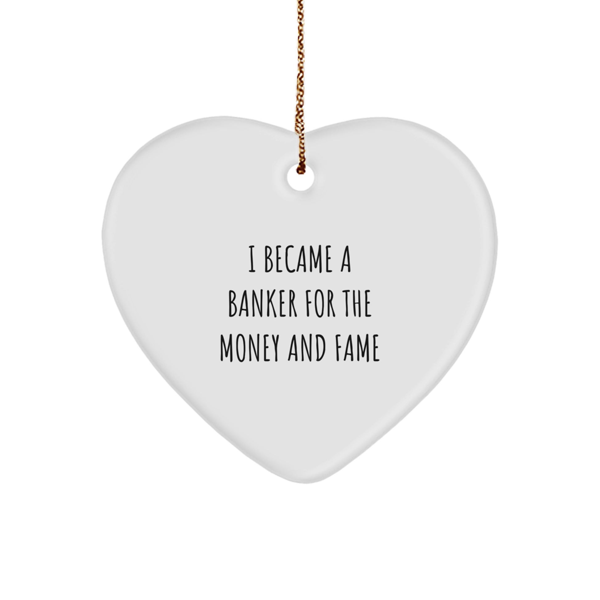 Funny Banker Heart Ornament Gifts from Men to Coworkers, Unique Christmas Unique Gifts for Banker, Heart Shaped Decor - Image 1