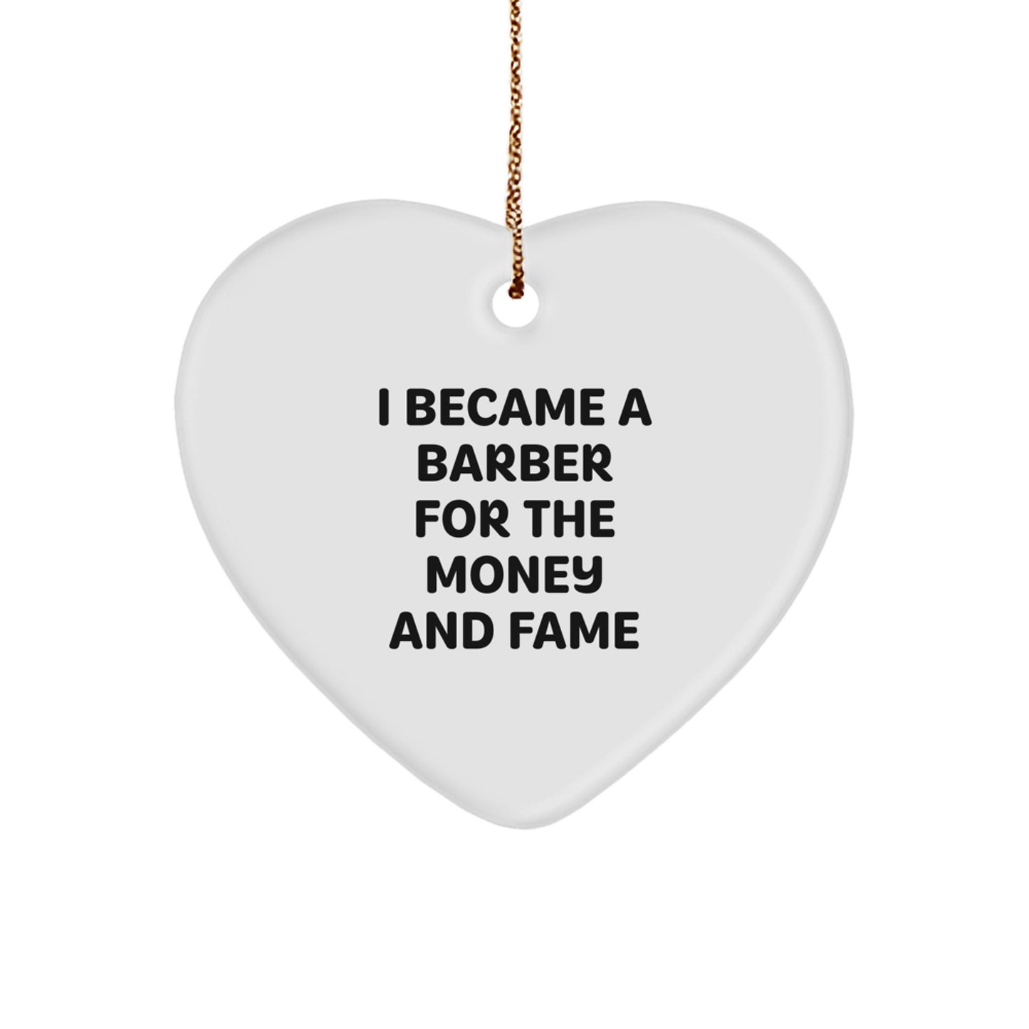 Funny Barber Gifts, Heart Ornament for Men, Unique Christmas Unique Gifts from Friends to Family - Image 1