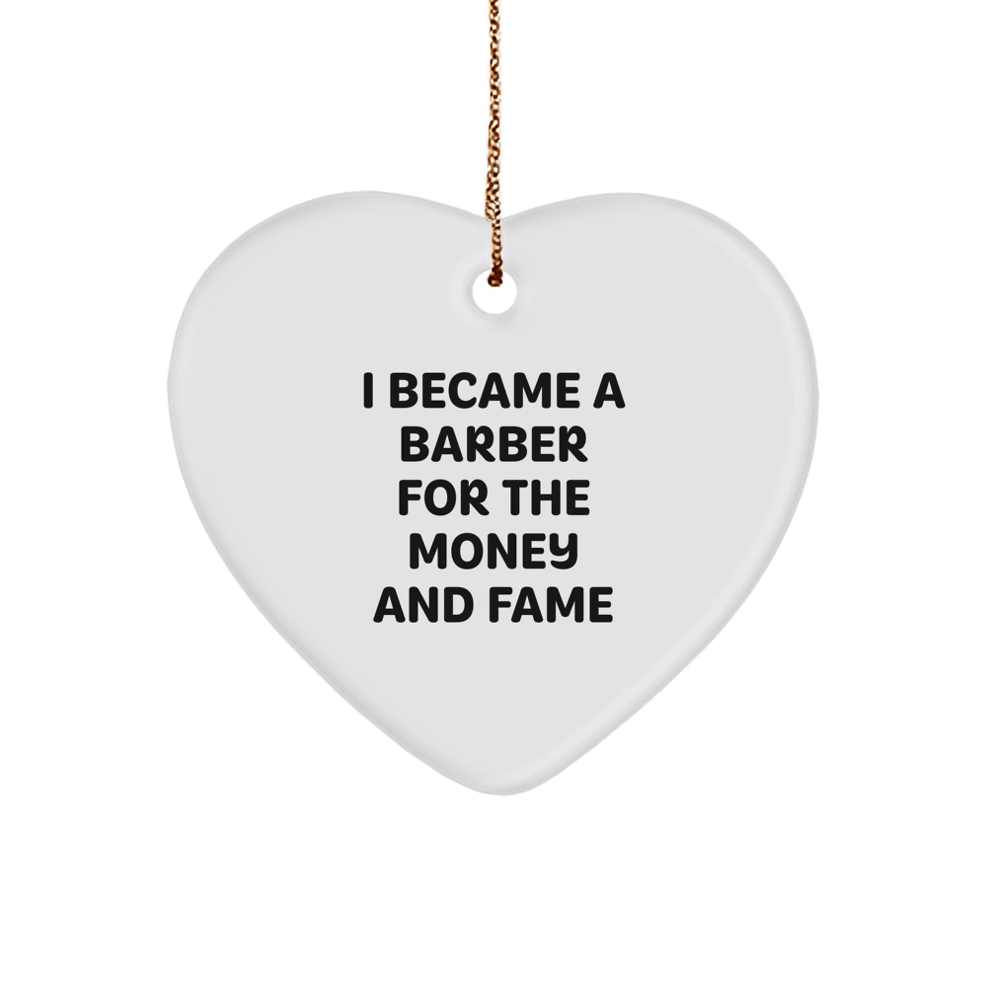 Funny Barber Gifts, Heart Ornament for Men, Unique Christmas Unique Gifts from Friends to Family - Image 1