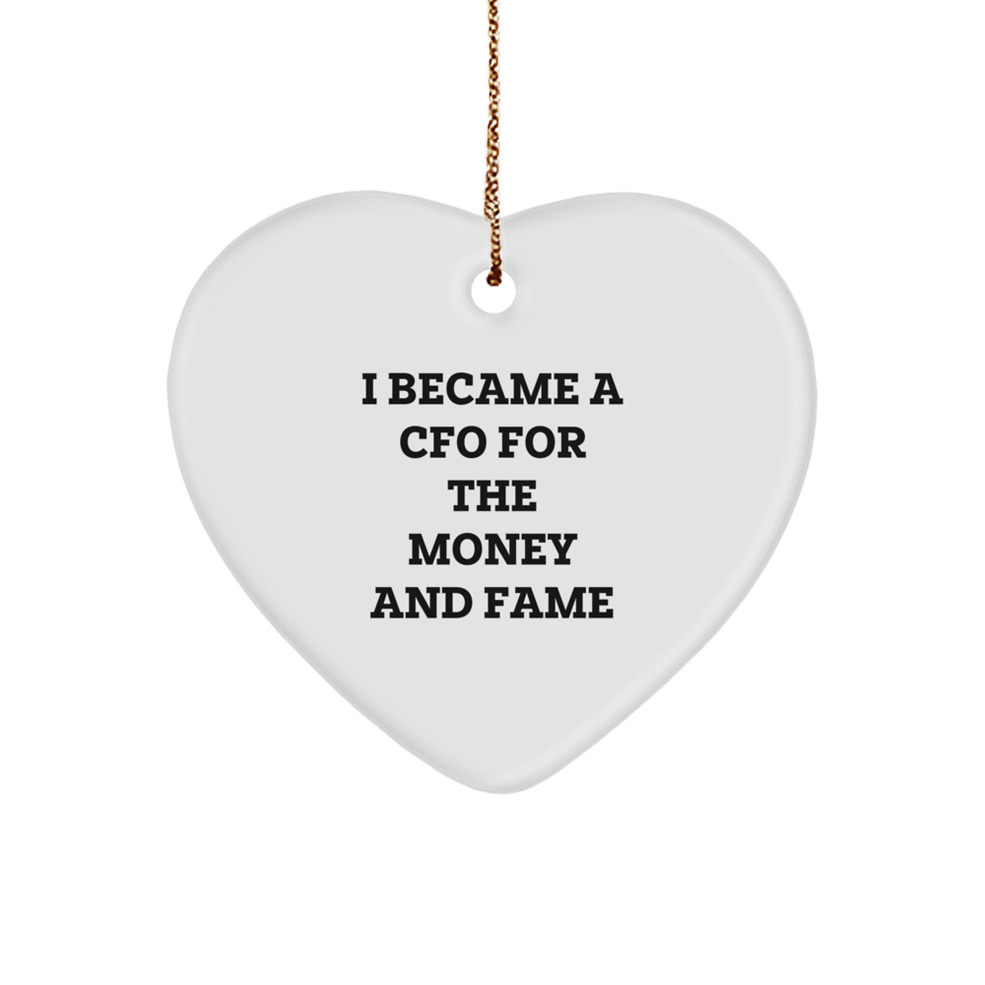 Gifts for CFOs from Friends, Funny CFO Quotes Heart Ornament, Christmas Unique CFO Gifts for CFOs Friends - Image 1
