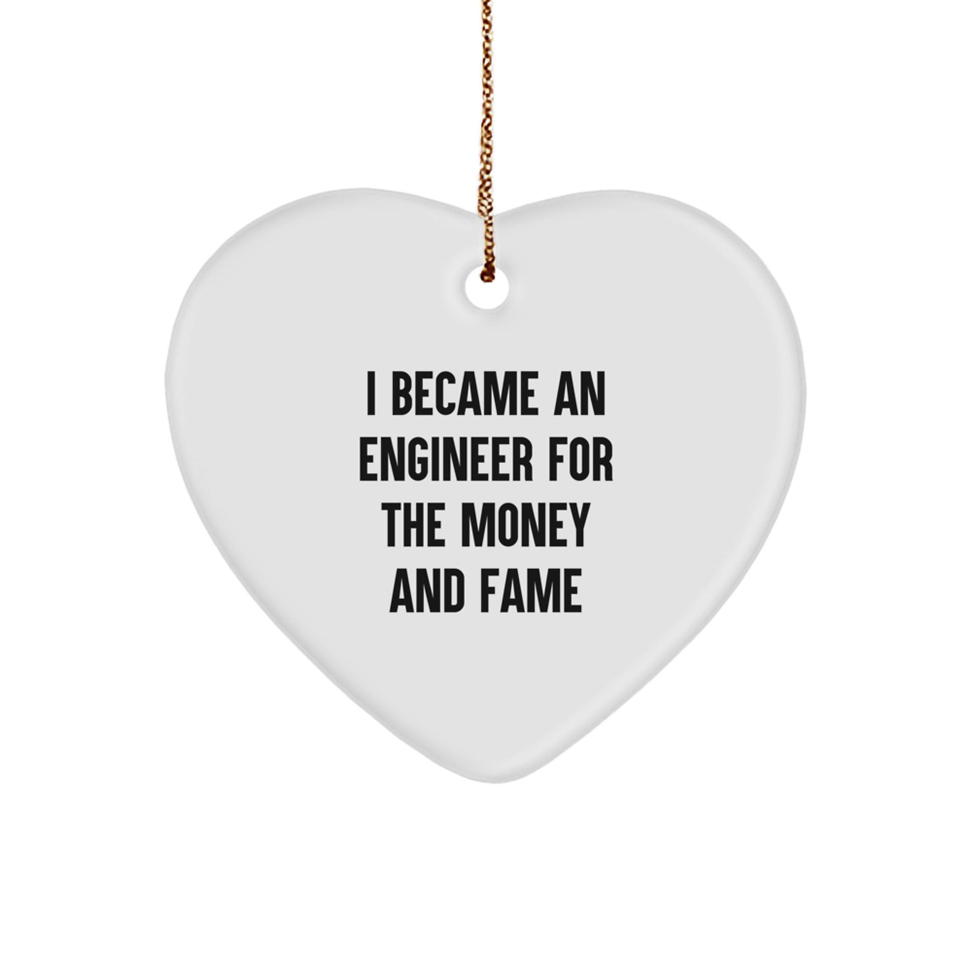 Funny Engineer Heart Ornament Gifts from Friends, Coworkers, Family for Christmas Unique Presents, Inspirational Engineer Men Women - Image 1