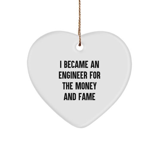 Funny Engineer Heart Ornament Gifts from Friends, Coworkers, Family for Christmas Unique Presents, Inspirational Engineer Men Women - Image 1