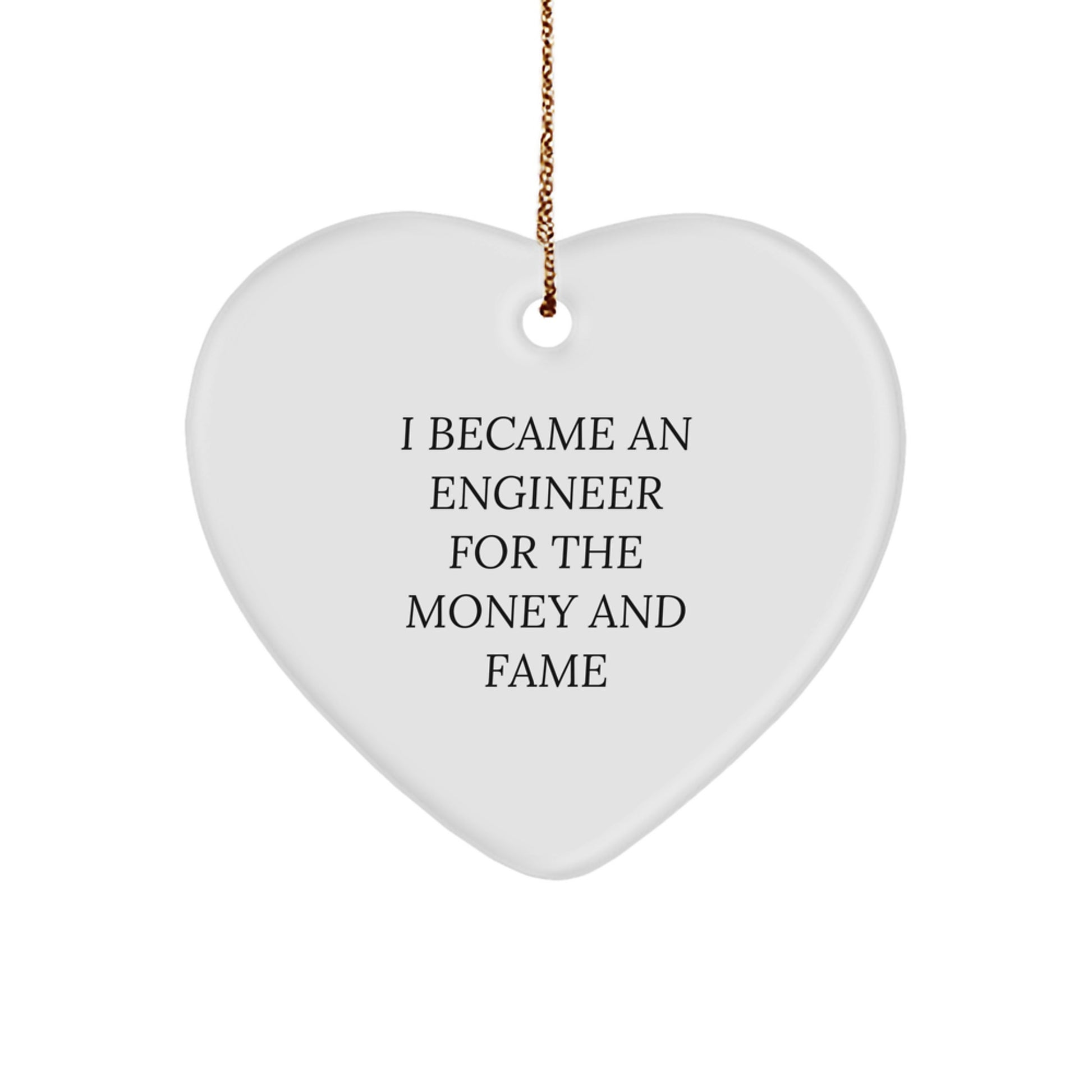 Funny Engineer Heart Ornament Gifts for Him from Friends and Family at Christmas Time - Image 1
