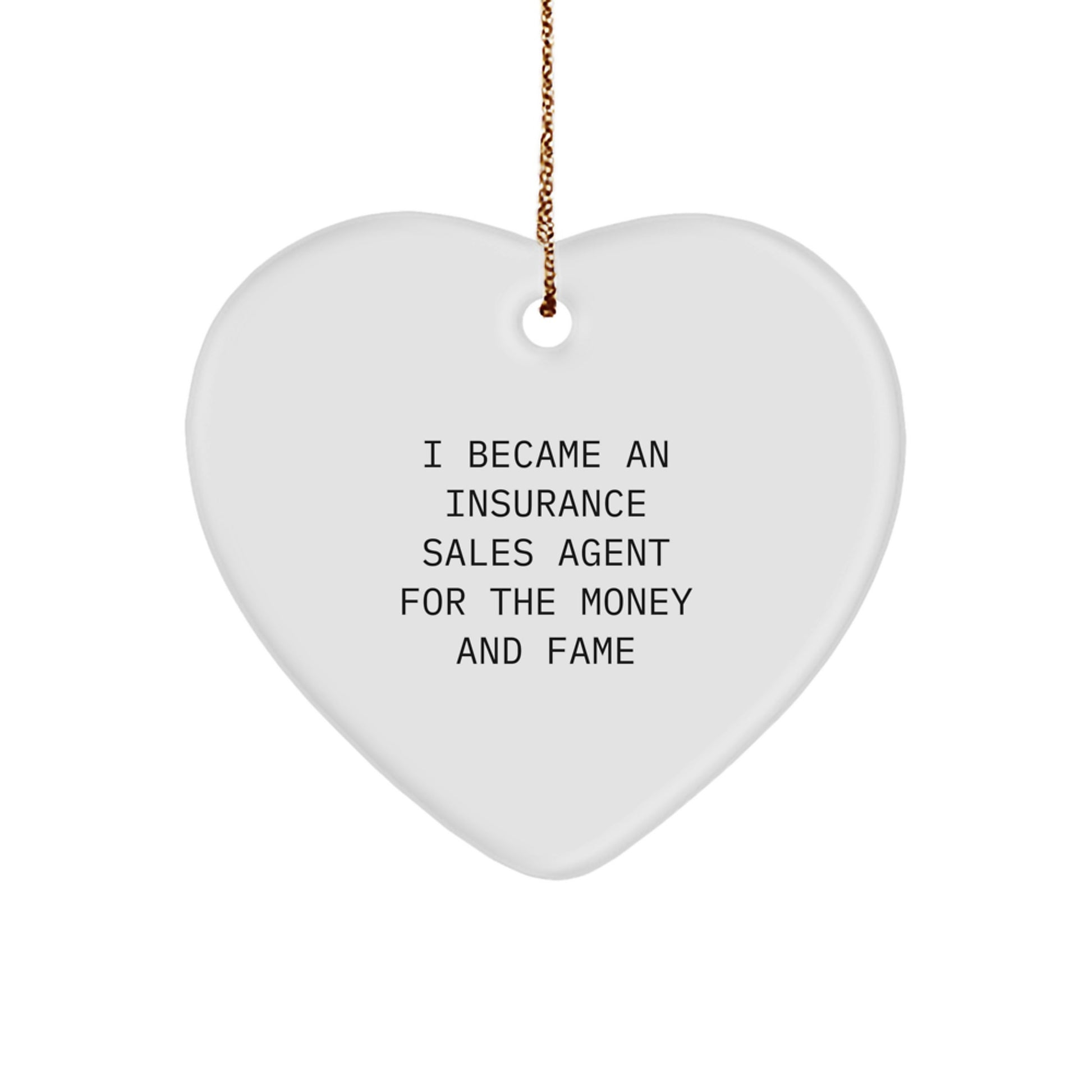 Funny Insurance Sales Agent Heart Ornament Gifts for Friends, Coworkers, Family, Christmas Unique Gifts from Men, Women, Family - Image 1